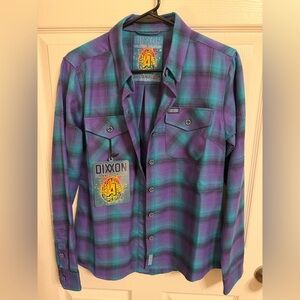 DIXXON Flannel Shirt in Purple and Teal Plaid
